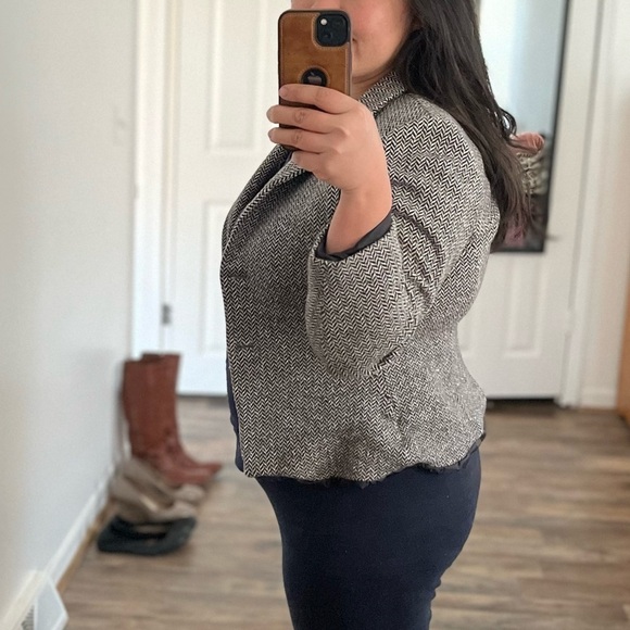 Talbots PETITES Black & White Mottled Jacket Blazer Womens Size 14 Petite - Picture 6 of 6